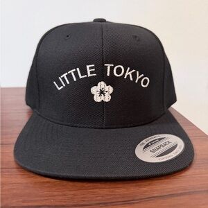 Black Snapback Hat with Little Tokyo Embroidery